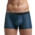 thumbnail image 4 of Men's Ice Silk Boxer Briefs Shorts Mesh Thin Soft Underwear Seamless Underpants, 4 of 23