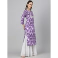 thumbnail image 6 of Janasya Indian Women's Purple Cotton Batik Print Straight Kurta, 6 of 8