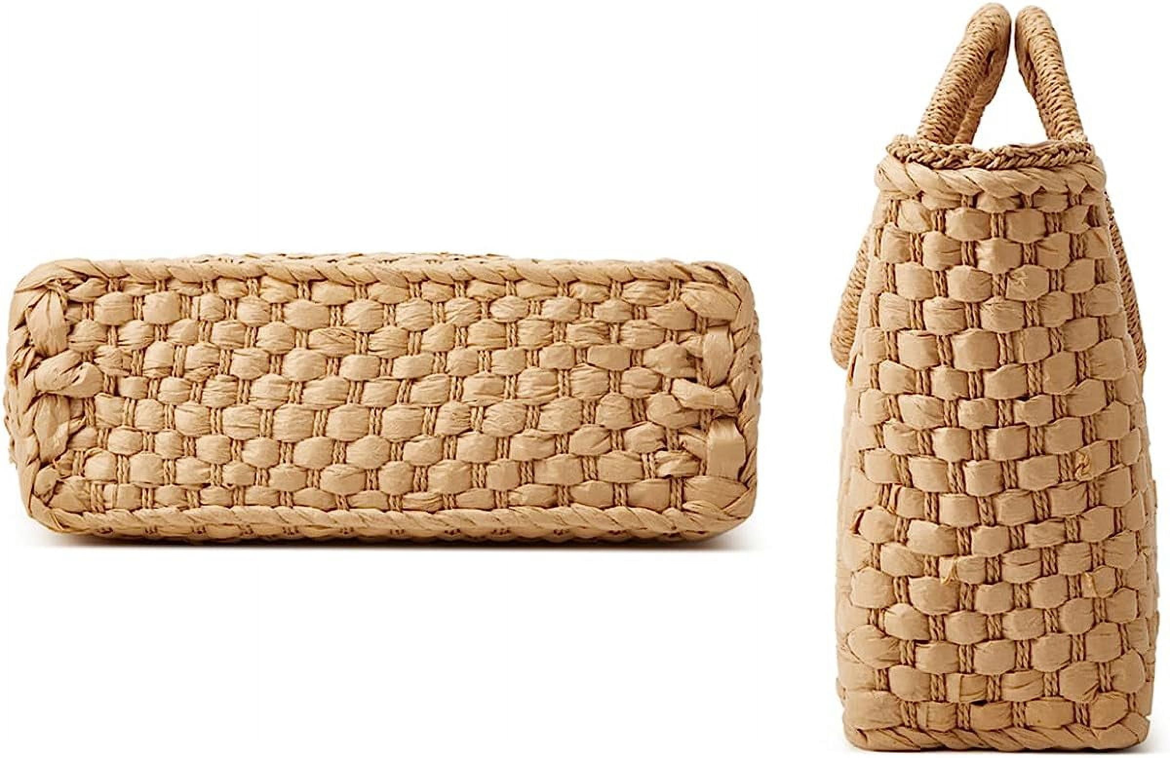 Kukuzhu Straw Hobo Bags for Women Retro Handbags Hand-woven Large Bag Round Handle Ring Totes Summer Beach Rattan Purses
