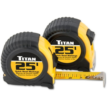 Titan Tools 10901 25 Foot 2 Pack Tape Measure