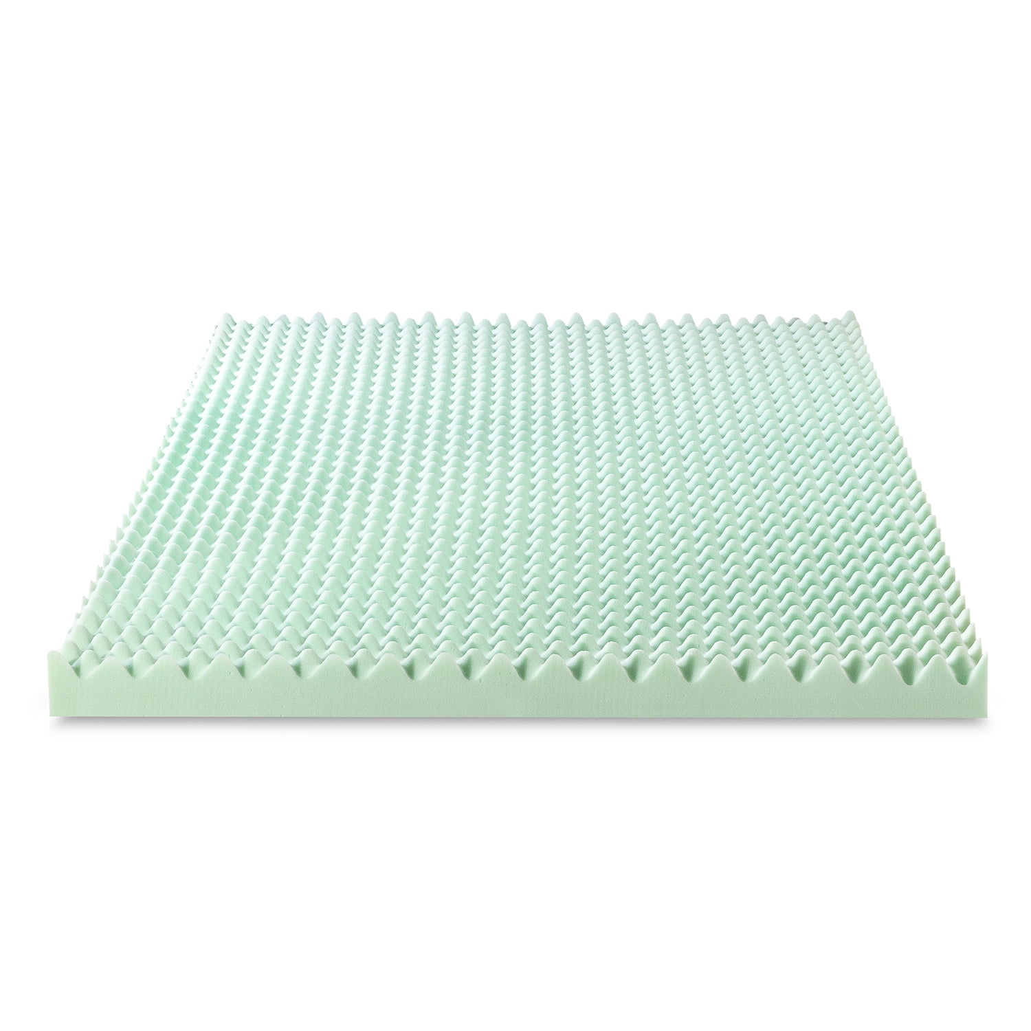 Mellow 4" Egg Crate Memory Foam Mattress Topper with Aloe Vera Infusion, Short Queen