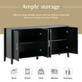 thumbnail image 4 of 63”Inch Modern Wood Accent Buffet Sideboard Serving Storage Cabinet with Large Storage Space, Metal handles & Wood Legs and Shelves for Dining Room, Entryway (Black), 4 of 9