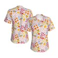 thumbnail image 3 of Yiaed Colorful Floral Print Women's T Shirt V-Neck Short Sleeve Shirt Casual Breathable Tee Summer Tops-Large, 3 of 5