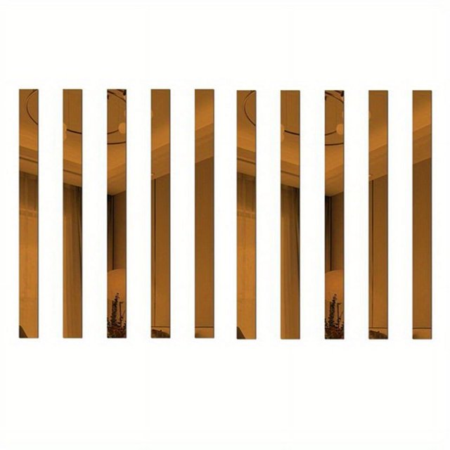 10PCS 7.87inch*1.97inch Wall Acrylic Decoration Strip With Self-Adhesive Removable Decals Stickers For Wall Frames/Wallpaper Border/Waist Lines
