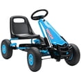 thumbnail image 3 of Qaba Pedal Go Kart for Kids, Go Cart with Adjustable Seat, EVA Wheels, for Boys & Girls Aged 3-8 Years Old, Blue, 3 of 10