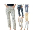 thumbnail image 4 of Aojekbee Women Spring Summer Flared Pants Elastic Waistband Plaid/Floral/Geometric Pattern Print Pants Slim Fit Bell-bottom Pants, 4 of 10