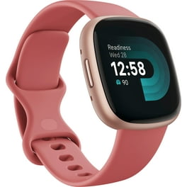 Fitbit Versa Lite Edition Smartwatch Silver Aluminum Case Charcoal Silicone Band Watch Walmart