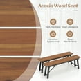 thumbnail image 5 of BLACK JAGUAR Outdoor Folding Bench Set of 2  55 Inches Long 2-3 Person Acacia Wood Backless Patio Dining Bench, 5 of 8