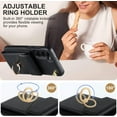 thumbnail image 5 of MYKOMI Phone Case for Samsung Galaxy S23 5G Wallet Cover with HD Screen Protector and RFID Blocking Ring Credit Card Holder Leather Cell S 23 23S GS23 G5 SM-S911U 6.1 inch Women Black, 5 of 7