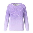 thumbnail image 5 of DianGeFu Sweatshirts for Women Plus Size Casual Long Sleeve Round Neck Print Pattern Tops Blouse 50% Off Clear(Purple,S), 5 of 5