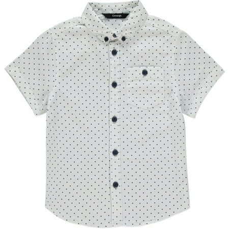 Baby Toddler Boy Polka Dot Short Sleeve Button Down Shirt - Walmart.com