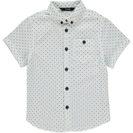 Baby Toddler Boy Polka Dot Short Sleeve Button Down Shirt - Walmart.com