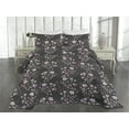 thumbnail image 2 of Ambesonne Garden Scene Quilted Coverlet 3 Pcs, Spring Floral Art Boho, King Size, Mauve Rose Charcoal Grey, 2 of 4