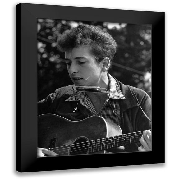 Scherman, Rowland 12x14 Black Modern Framed Museum Art Print Titled - Bob DylanÂ at the Civil Rights March in Washington-D.C 1963