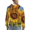 thumbnail image 7 of Lsque Sky Golden Sunflower Field A Pattern Casual Women's Hoodie,Hooded Sweatshirt with Kangaroo Pocket,Pullover Hoodie with Eye-catching Drawstrings-Large, 7 of 7