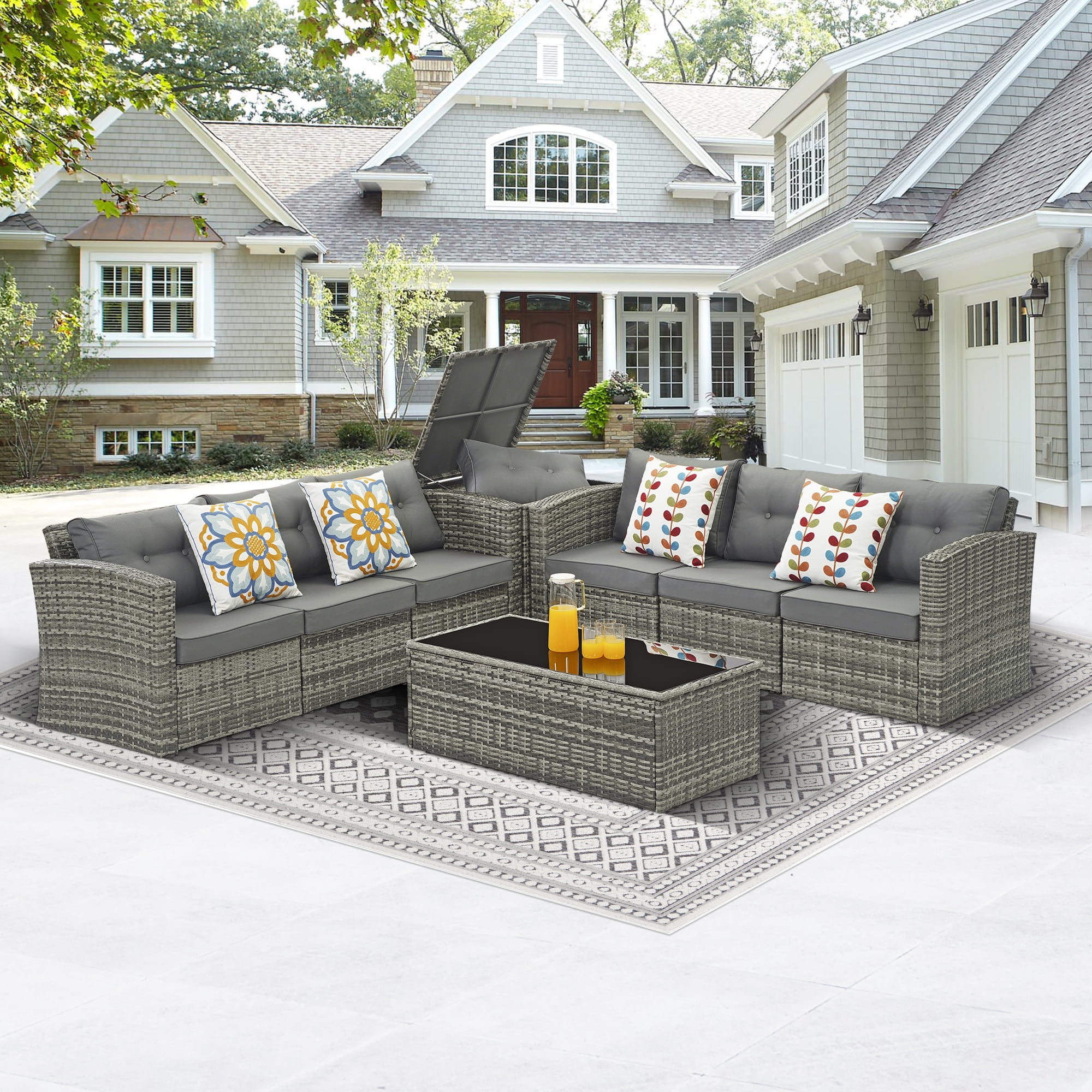 Royalcraft Outdoor Patio Furniture Set, 8 Pieces Outdoor Sectional