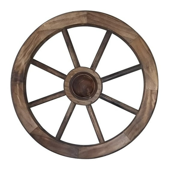 Decorative Pine Wheel - 18" Chandelier/Wall Mount - Walnut Finish - Rustic Home Decor