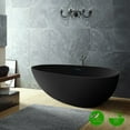 thumbnail image 3 of Rainlex 67" Freestanding Soaking Solid Surface Bathtub in Black, 3 of 12