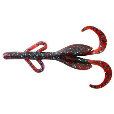 Zoom Fishing Lures 042007-SP Baby Brush Hog 4 Inch Trailer 4 Inch 12 Pack Moccasin Blue