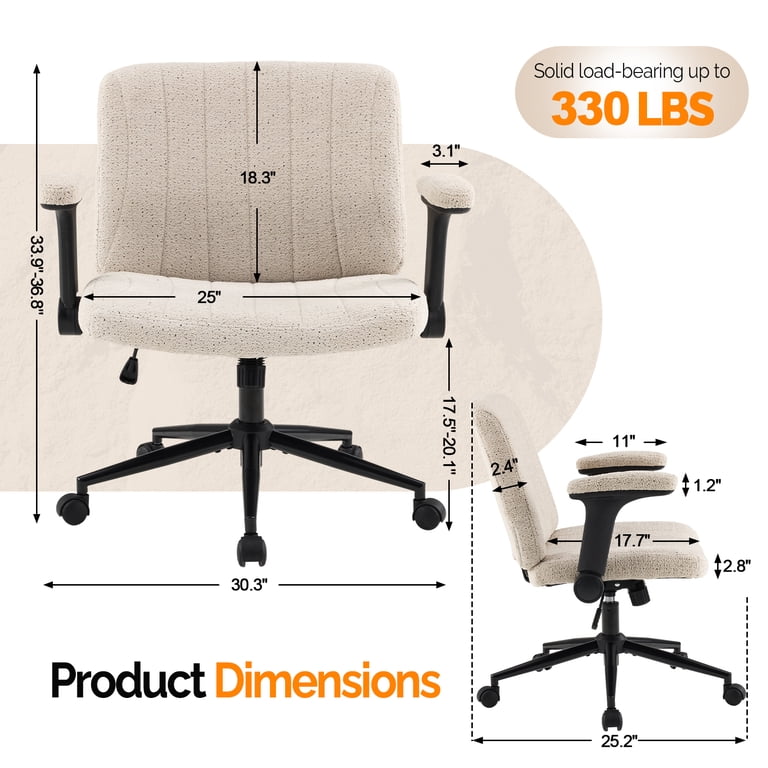 Ktaxon Office Chair, Flip-Top Armrest Desk Chair on Metal Star