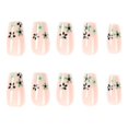 thumbnail image 4 of Christmas Decoration Fofosbeauty 24 pcs Long False Nails, Press-on Nails Designs 2022, Short coffin Flowers On Top, 4 of 9