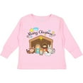 thumbnail image 3 of Inktastic Merry Christmas Cute Nativity Scene Boys or Girls Long Sleeve Toddler T-Shirt, 3 of 5