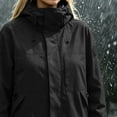 thumbnail image 7 of Liuinsasek Womens Windbreaker Waterproof Raincoat Long-Sleeve Solid Color Zipper Hooded Large Pocket Jacket for Outdoor Mountain Climbing Hiking Skiing Jacket, 7 of 7