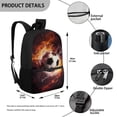 thumbnail image 4 of Uorisanigo School Backpack for Boys Girls 6-12 Year Soccer Ball Printed Large Capacity Casual Daypack School Bag Bookbag with Padded Straps for Schools, Camps and Travel, 4 of 6
