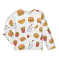 thumbnail image 2 of Fast Food Cartoon Boys' Rash Guard Shirts UPF 50 Plus Sun Protection Short Sleeve Swim Tees 11-12T, 2 of 7
