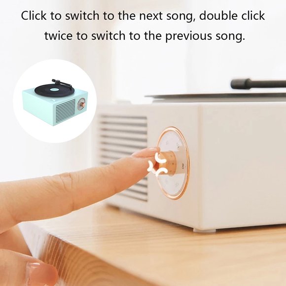 Turntable Speaker USB Bluetooth V5.0 Vinyl Record Player Stereo Turntable Speaker Vinyl Record Vintage Portable Speaker, Green
