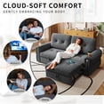 thumbnail image 3 of LLappuil 77" Pull Out Sofa Bed Queen Size, Loveseat Sofa Convertible Sofa Bed with USB Port Cupholders, Chenille Sofa Couch for Living Room Gray, 3 of 10