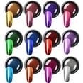 thumbnail image 1 of OUSITAID 12 Colour Nails Mirror Effect Powder Rainbow Chrome Holographic Manicure Pigment, 1 of 1