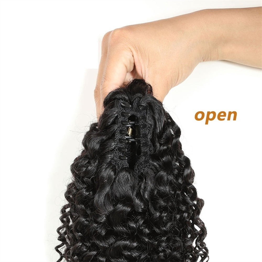Ponytail Extension, 8"-28" Claw Clip in Ponytail Extensions Long Kinky Curly Ponytail Hair Extension Jaw Clip on Pony Tails Hairpiece for Women