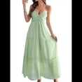 thumbnail image 1 of Vestido de Verano Sin Mangas con Cuello Halter para Mujer, Estilo Bohemio, Informal, con Espalda Descubierta y Fluido Verde M, 1 of 8