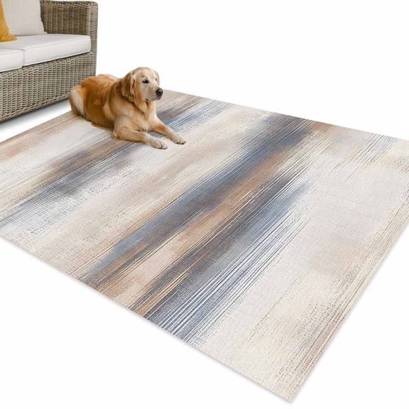 Outdoor Rug 6x9 ft Neutral Beige Gray Waterproof Outdoor Patio Rug Mat Non Slip Outside Area Rugs Carpet for RV,Camping,Porch,Deck,Pool,Balconybackyard,Abstract Grunge Modern Art