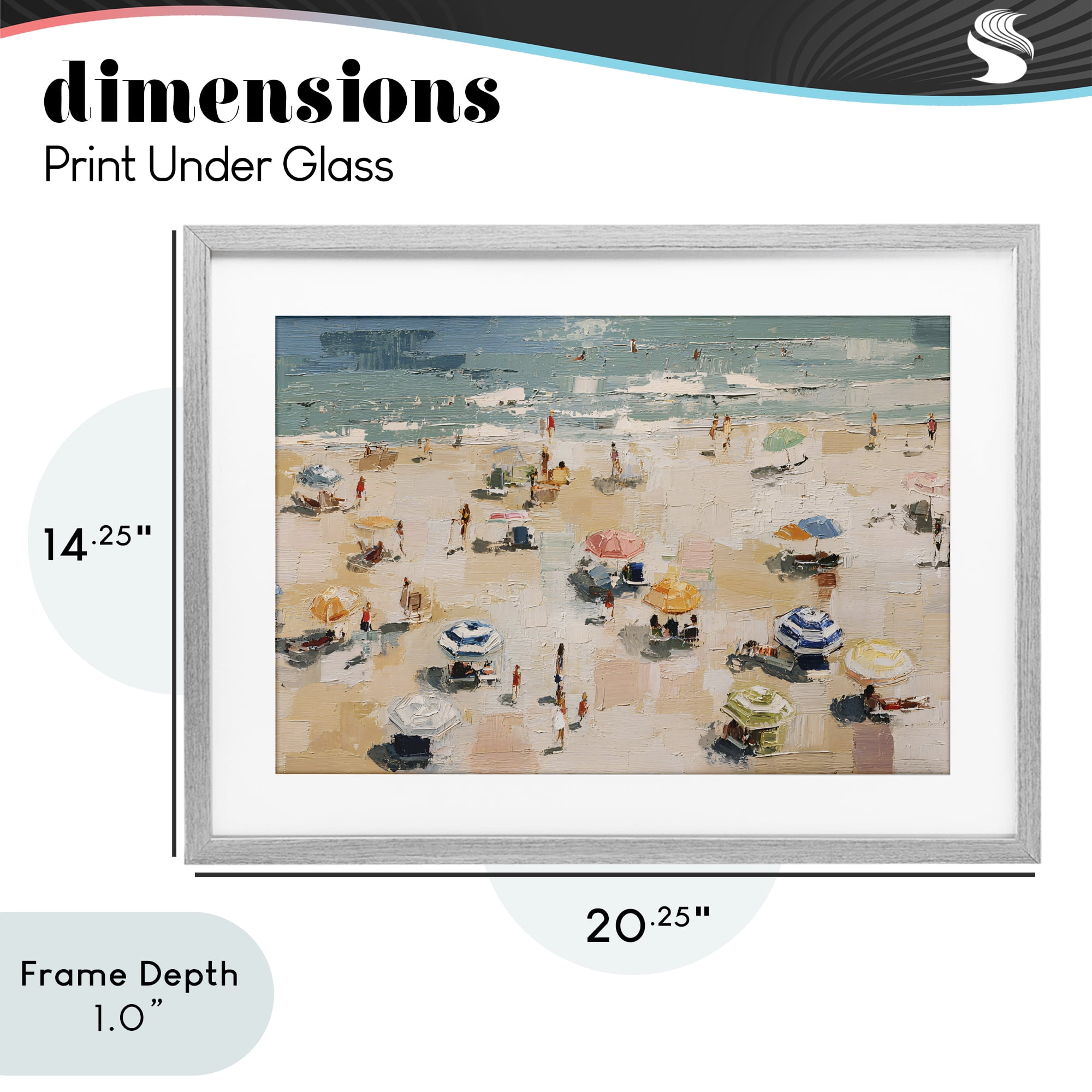 Stupell Industries Summer Beachgoers Expression Gray Framed Print Under Glass, design by Jacky Ngan