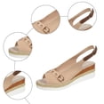 thumbnail image 6 of Modisza Low Wedge Sandals for Women Slingback Comfortable Walking Slip on Summer Shoes with Arch Support Outdoor Casual Sandal size 6 Beige, 6 of 7