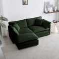 thumbnail image 2 of Chenille L-Shaped Sectional Sofa Upholstered Modular Cloud 2-Seater Couch Design with Ottoman, Space-Saving Loveseat for Small Living Rooms, 2 of 15