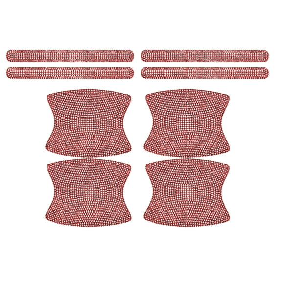 1 Set Faux Crystal Door Handle Stickers Bling Accessories Rhinestone Door Handle Protector Decals for Car Red