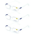 thumbnail image 2 of 3 Pairs Lightweight Men Women Rimless Comfortable Reading Glasses with Spring Hinge - Clear Lens Reader +3.00, 2 of 4