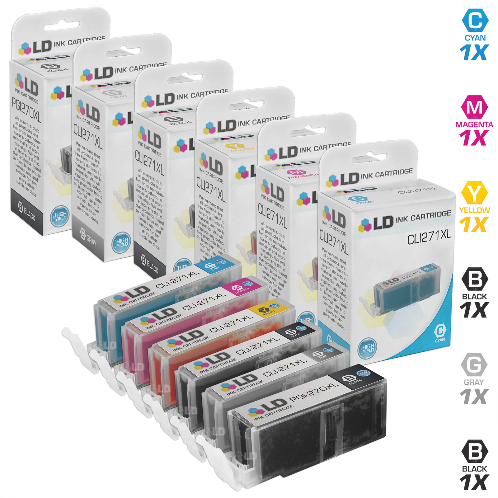 Canon 0373C005 (PGI-270; CLI-271) Inks & Paper Pack, 50 Sheets Canon 0373C005 (PGI-270; CLI-271) Inks & Paper Pack, 50 Sheets