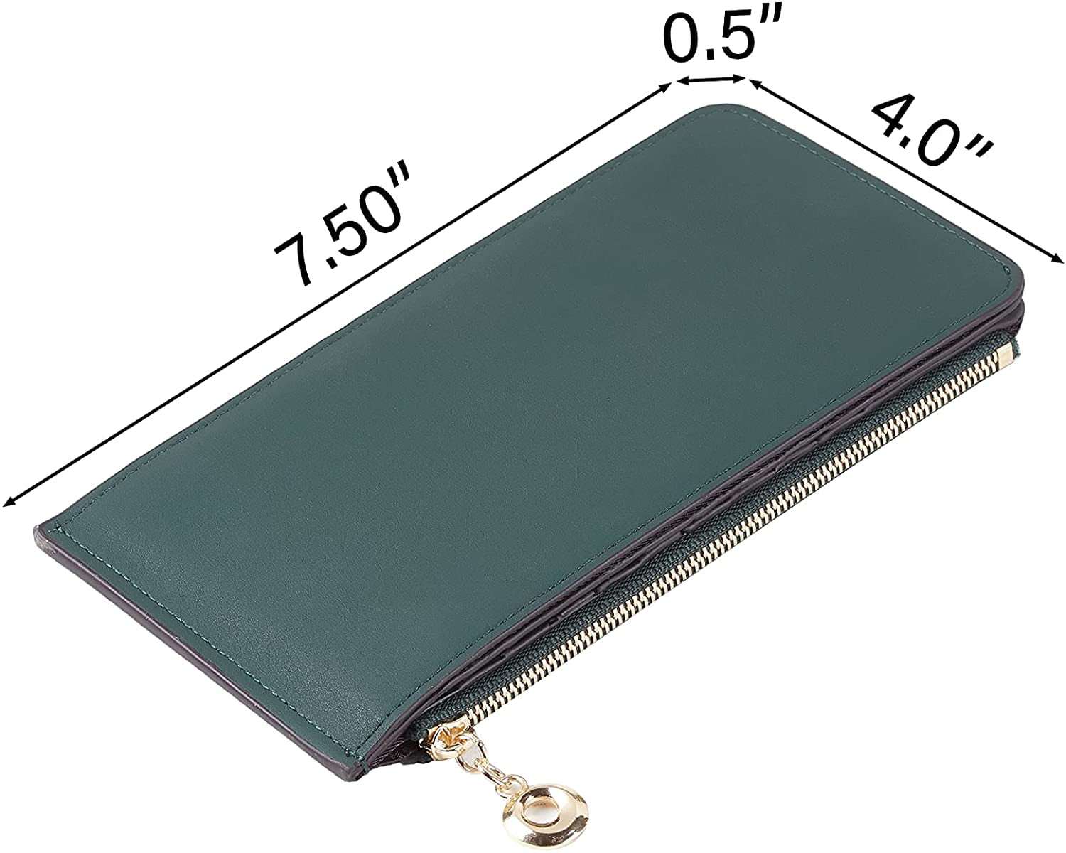 Womens RFID Blocking Genuine Leather Multi Card Organizer Wallet with Zipper Pocket 