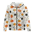 thumbnail image 4 of FOR U DESIGNS Thanksgiving Zip Up Hooded Sweatshirt Women Oversized Long Sleeve Hoodies Size XS Pumpkin Hoodie Long Cardigans for Women with Pockets and Drawstring, 4 of 7