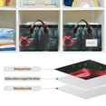 thumbnail image 6 of Black Red Hat 2 Pcs Collapsible Storage Bins Fabric Shelf Baskets with Handles 16.9"x11.4"x7.7" Closet Organizer, 6 of 8