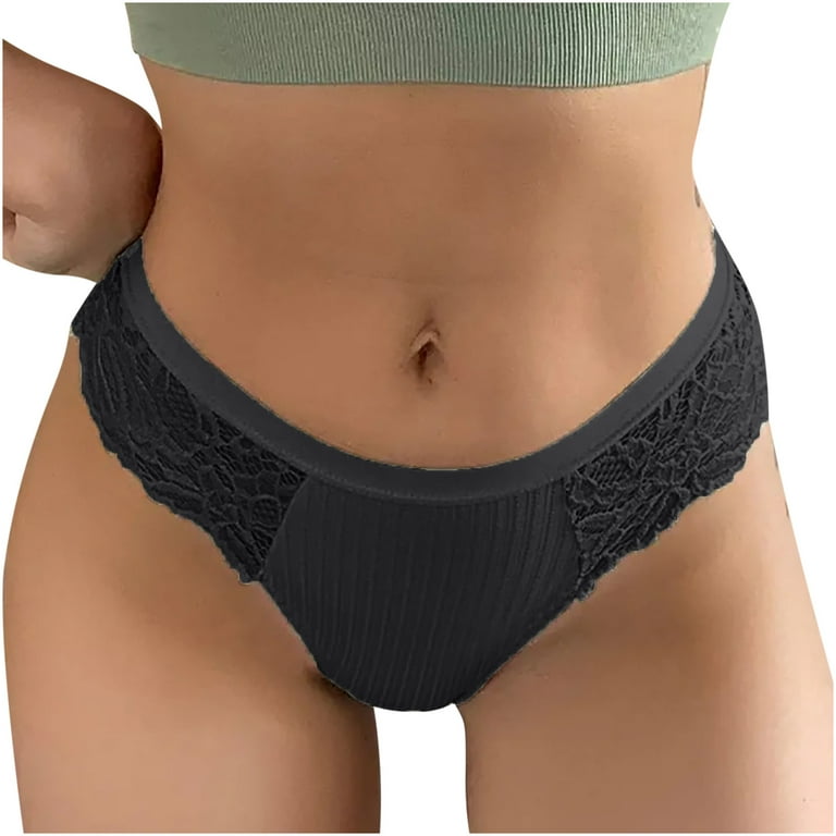 Ersazi Women'S Briefs Women'S Sexy Splicing Hollow Out Lace Erotic Panties  In Clearance Black S 