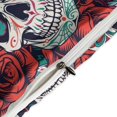 thumbnail image 4 of HAHDAXIA Skull Rose Pattern Bedding Solid Comforter Set for All Seasons,3 Pieces(1 Comforter+2 Pillowcases),Soft Microfiber Bedding Set Twin(86"x70"), 4 of 7