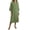 Light Green, variant on Cotton Linen Shirt Dress 3/4 Bell Sleeve Lapel V Neck Button Down Midi Dress Casual Loose Fit Pleated Tunic Dress Sundress