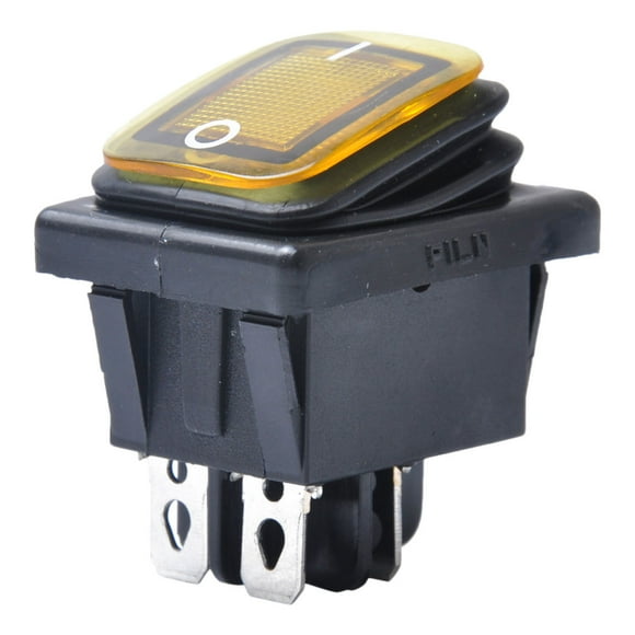 RENACLIPY Yellow Rocker Toggle Switch for Outdoor Use 1Pack