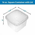 thumbnail image 4 of Singleware 16 Oz Plastic Containers with Lids Clear Square Deli Containers, 20-Pack, 4 of 6