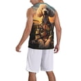 thumbnail image 2 of Pofeuu Flower Field Poodle Print Basketball Jersey, Shirts for Men Youth Basketball Jersey Crew Neck-Medium, 2 of 6